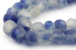 Recycled Glass Beads African Glass Beads - approx 14mm Royal Blue Beads - African Sea Glass - Made in Ghana