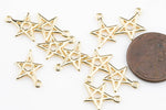 Gold Plated Star SOLID BRASS Bead- 10 pieces per Order- 10mm