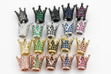 Cubic Zirconia Rhinestone Pave Crown 8x12mm CZ - Gold, Rose Gold, Gunmetal and Clear - Clear and Black Rhinestones - All Combinations