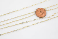 Gold Filled Italian 2mm, Italian 3 to 1 links, Wholesale, USA Made, Chain by foot Permanent Jewelry Chain