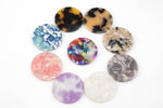 8pcs Tortoise Shell Acetate Circle Pendant Charm - 29mm- 1 Hole- 8 Pieces per Order