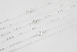 Made in USA 925 SS Necklace Sterling Silver 1.0-1.5mm Flat Cable Chain Necklace 14" 16" 18" 20"