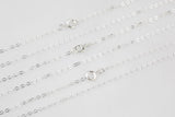 Made in USA 925 SS Necklace Sterling Silver 1.0-1.5mm Flat Cable Chain Necklace 14" 16" 18" 20"
