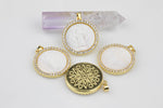 Mother of Pearl Saint Jude Santa Judes Coin Pedant - Natural Mother of Pearl Bezeled with CZ Paves 1 pc 25mm