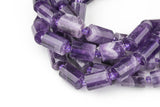 Natural Amethyst- Faceted Barrel Beads- High Quality- 10x14mm- Full Strand 16" - 22 Pieces Gemstone Beads