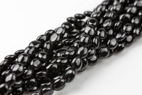 Natural Onyx- Puffy Oval- Full 16 inch strand- 8*10mm Gemstone Beads