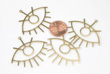 Eye Pendant Solid BRASS- Connector- 42x39mm- 4 pcs per Order