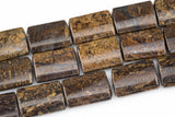 Natural High Quality Bronzite Rectangles - Approx 25x18mm sizes may vary - Full Strand 16" Gemstone Beads