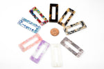 8pcs Tortoise Shell Acetate Hollow Rectangular Pendant Charm - 20x50mm- 1 Hole- 8 Pieces per Order