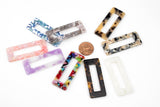 8pcs Tortoise Shell Acetate Hollow Rectangular Pendant Charm - 20x50mm- 1 Hole- 8 Pieces per Order