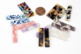 12pcs Acetate Rectangle Rectangular Charm Pendant- 8*35mm- 12 Pieces per Order Tortoise Shell