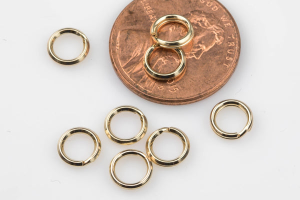 Gold Filled 5mm 6mm 7mm Round Split Ring- 14/20 Gold FIlled- USA Made- 4-8 Pieces per order- Spring Ring