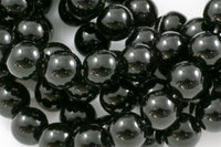 Natural Large Hole Black Onyx Beads, Onyx, High Quality in Round Full Strand 8 inch strand-Hole Size 2.0mm Smooth Gemstone Beads