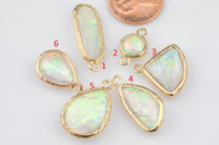 Opalescent Opal Charms- Assorted Shapes and Size- 2 Pieces per order
