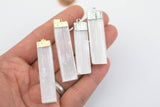 NATURAL Selenite Freeform Bar Pendant 40-50mm