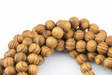 Natural Dark Tan Banded Wood Shaped Beads - Sold by 15.5" Strands Gemstone Beads