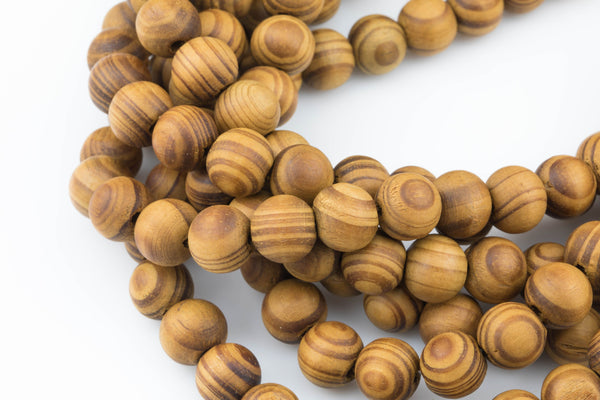 Natural Dark Tan Banded Wood Shaped Beads - Sold by 15.5" Strands Gemstone Beads