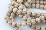 Natural Melon Design Banded Wood Shaped Beads - Sold by 15.5" Strands Gemstone Beads