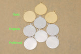 14mm or 20mm 20/50pcs Custom Logo Stainless Steel Jewelry Tags / Charms -- Your Logo Here - Laser Engraved Silver Tone / Gold / Polished