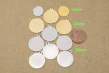 14mm or 20mm 20/50pcs Custom Logo Stainless Steel Jewelry Tags / Charms -- Your Logo Here - Laser Engraved Silver Tone / Gold / Polished