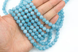 Aquamarine Quartz 8mm 10mm 15.5 inch Strand