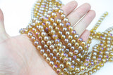 8mm Honey Topaz AB Crystal Smooth Round - 2 strands or 10 strands