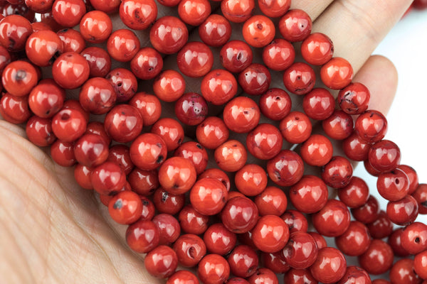 8mm Natural Red Bamboo Coral Round High Quality 4mm 6mm 8mm 10mm 12mm Full Strand 16" Gemstone Beads