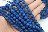 Lapis Blue JADE Matte Round- 8mm -Full Strand 15.5 inch Strand