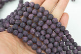 Deep Purple Lepidolite JADE Matte Round- 8mm -Full Strand 15.5 inch Strand AAA Quality