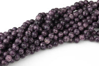 Deep Purple Lepidolite JADE Smooth Round- 8mm -Full Strand 15.5 inch Strand