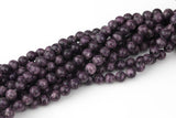 Deep Purple Lepidolite JADE Smooth Round- 8mm -Full Strand 15.5 inch Strand
