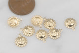 Gold Filled Sun Charm- 14/20 Gold Filled- USA Product-8mm- 2 pieces per order