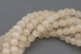 Cats Eye- Selenite Quartz- High Quality in Smooth Round, 4mm, 6mm, 8mm, 10mm, 12mm- Full Strand 15.5 inches Long- Light Tan