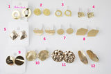 8pcs EARRING STUD FINDINGS High Quality Gold Plating on Solid Brass - Assorted choose your style - 4 pairs / 8 pcs per order.