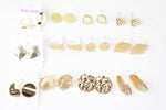 8pcs EARRING STUD FINDINGS High Quality Gold Plating on Solid Brass - Assorted choose your style - 4 pairs / 8 pcs per order.