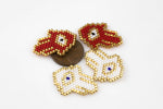 Evil Eye Patches- Hand Made Miyuki seed beads- Average size 20x27mm long- 2 pieces per order