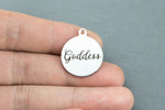 Stainless Steel Charms -- Goddess - Laser Engraved Silver Tone - Bulk Pricing