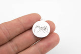 Stainless Steel Charms --Pinky Swear - Laser Engraved Silver Tone - Bulk Pricing