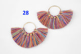 NEW COLORS!! BEAUTIFUL Fan Tassels on Brass Findings. Perfect for earrings or pendants! One pair per order- 34mm