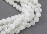 Natural Moonstone Beads Diamond Cut Facets 6mm 8mm Rainbow Moonstone Gemstone Loose Beads 15.5" - 16" full strands AAA Quality