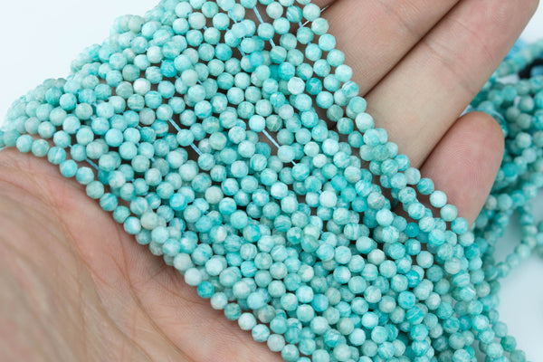 2mm Russian Amazonite Beads Full Strands - 15.5 inches- Nice Size Hole- Diamond Cutting, High Facets-Nice and Sparkly-Faceted Round
