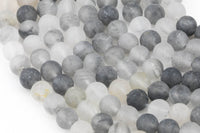 Natural Matte Cloudy Quartz Beads High Quality in Matte Round, 6mm, 8mm, 10mm, 12mm -Full Strand 15.5 inch Strand- Gemstone Beads