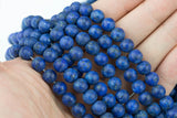 Lapis Blue JADE Matte Round- 8mm -Full Strand 15.5 inch Strand