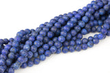 Lapis Blue JADE Matte Round- 8mm -Full Strand 15.5 inch Strand