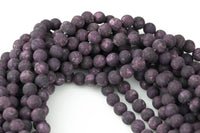 Deep Purple Lepidolite JADE Matte Round- 8mm -Full Strand 15.5 inch Strand AAA Quality