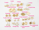 8pcs Matte Gold Earring Earrings stud findings High Quality Matte Gold Plating 8pcs/4 pairs