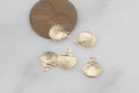 Gold Filled SeaShell Shell Charm- 14/20 Gold Filled- USA Product-7mm- 2 pieces per order