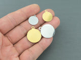 Custom Laser Charms Stainless Steel Personalized Charms - Your Text Here - Laser Engraved Silver Gold Polished-50 Fonts-Bulk Price-14mm 20mm