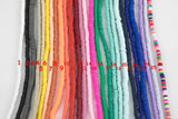 AFRICAN VINYL Soft 3mm Heishi beads Clay Disc - 16 inch strand- 2 Strands Per Order- Assorted Colors