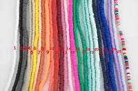 AFRICAN VINYL Beads Soft 4mm Heishi beads Clay Disc - 16 inch strand- 2 Strands Per Order- Assorted Colors